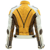 Edle Punk-Rider Moto-Schaffelllederjacke im Brando-Stil für Damen